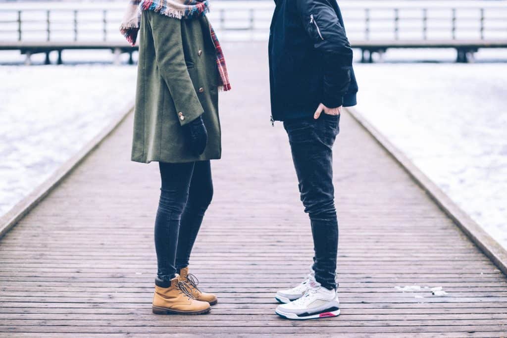 couples arguing in rain no faces