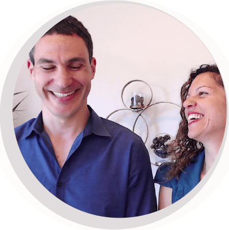 gal and liron laugh as couples therapists